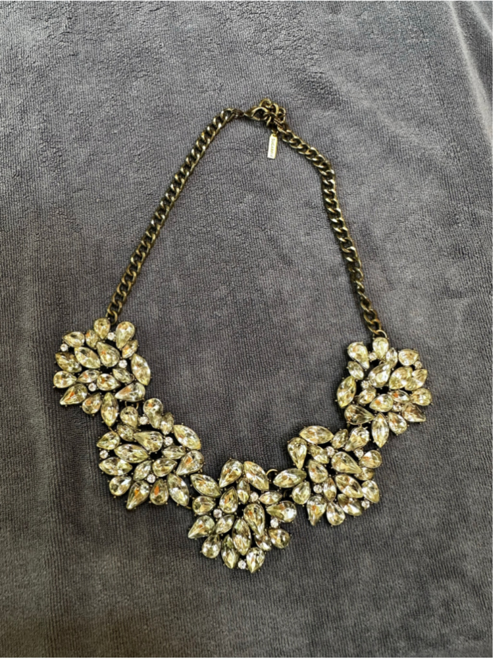 Sugarfix Gold & Clear Stone Statement Necklace